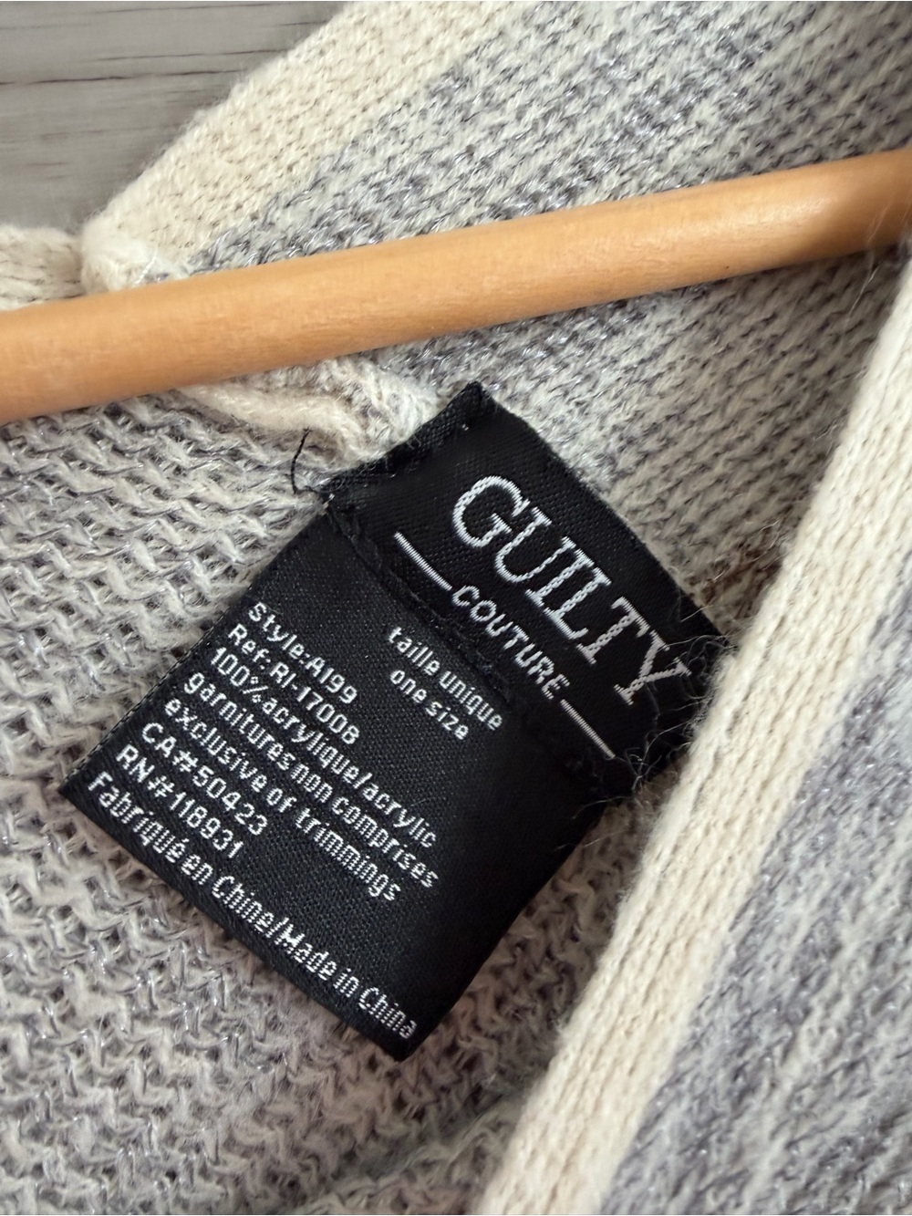 Guilty Couture Women's One Size Color Block Striped Knit
Poncho with Fringe - Picture 2 of 5